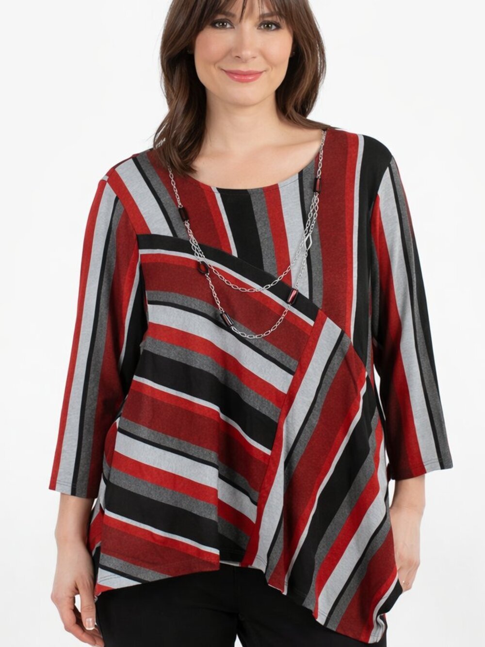 Alfred Dunner Blouse - NWT - Necklace - 1X